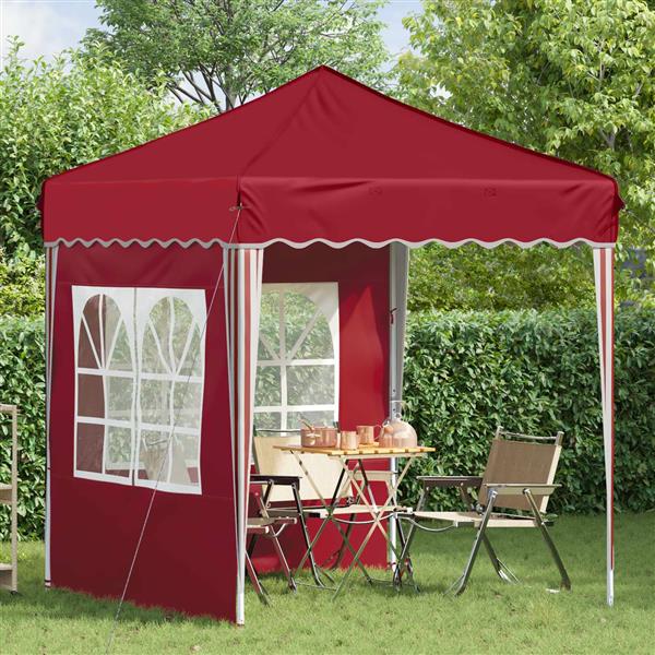 Grote foto vidaxl pop up feesttent bordeauxrood 195 x 195 x 245 cm tuin en terras overige tuin en terras