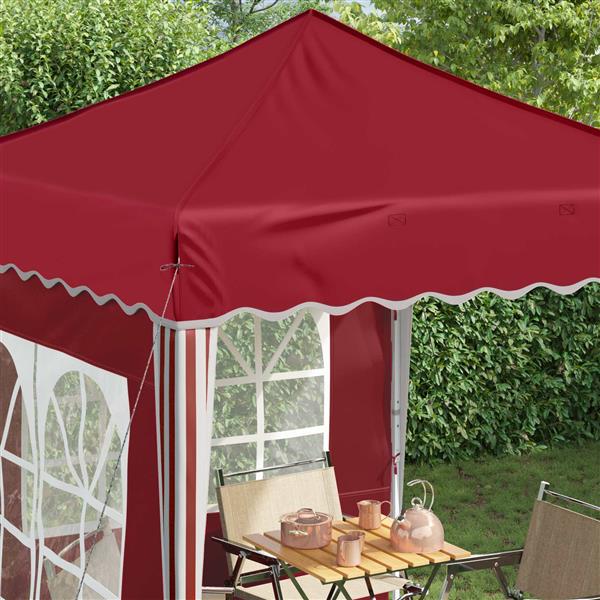 Grote foto vidaxl pop up feesttent bordeauxrood 195 x 195 x 245 cm tuin en terras overige tuin en terras