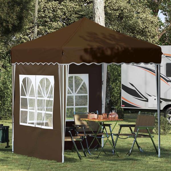 Grote foto vidaxl pop up feesttent taupe 195 x 195 x 245 cm oxford stof tuin en terras overige tuin en terras