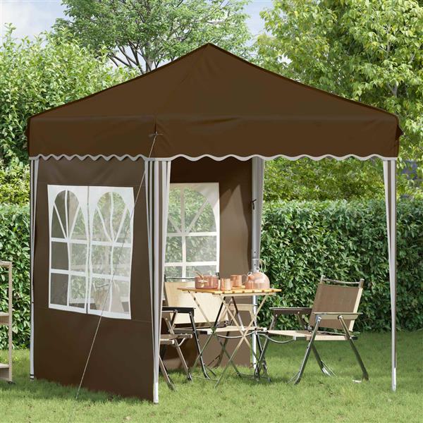 Grote foto vidaxl pop up feesttent taupe 195 x 195 x 245 cm oxford stof tuin en terras overige tuin en terras