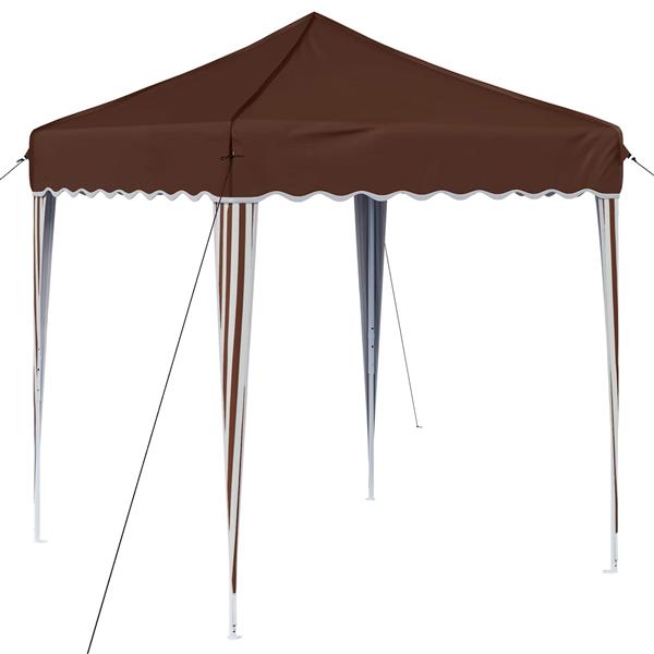 Grote foto vidaxl pop up feesttent bruin 195 x 195 x 245 cm tuin en terras overige tuin en terras