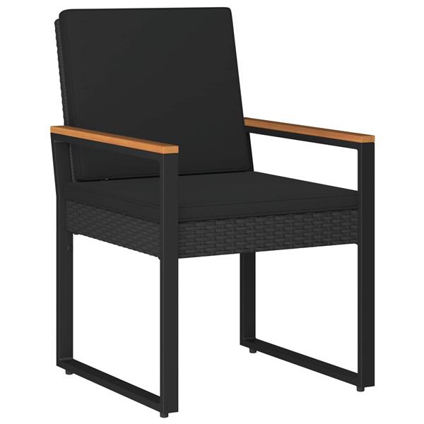 Grote foto vidaxl buitenmeubelset met kussen 4 pcs zwart poly rattan tuin en terras tuinmeubelen