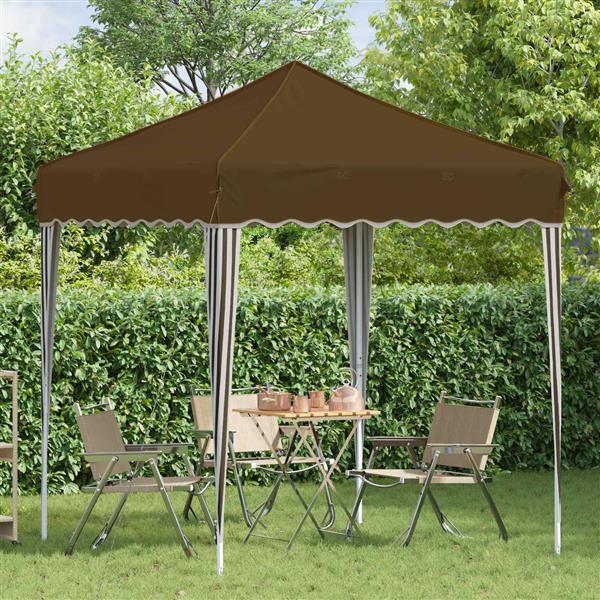 Grote foto vidaxl pop up feesttent taupe 195 x 195 x 245 cm oxford stof tuin en terras overige tuin en terras