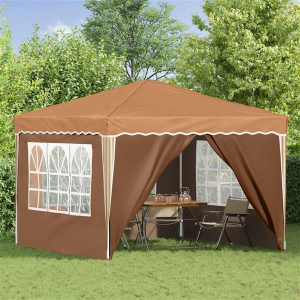 Grote foto vidaxl pop up feesttent beige 288 x 288 x 245 cm oxford stof tuin en terras overige tuin en terras