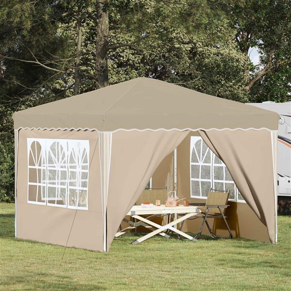 Grote foto vidaxl pop up feesttent cr me 288 x 288 x 245 cm oxford stof tuin en terras overige tuin en terras