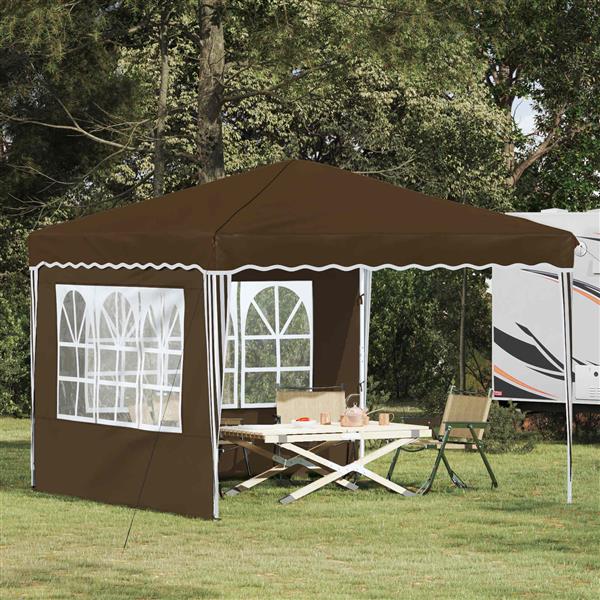 Grote foto vidaxl pop up feesttent taupe 288 x 288 x 245 cm oxford stof tuin en terras overige tuin en terras