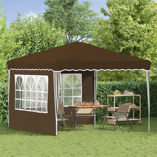 Grote foto vidaxl pop up feesttent taupe 288 x 288 x 245 cm oxford stof tuin en terras overige tuin en terras