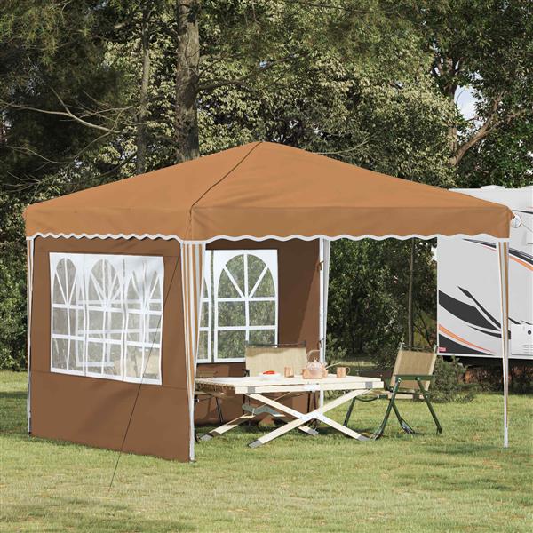Grote foto vidaxl pop up feesttent beige 288 x 288 x 245 cm oxford stof tuin en terras overige tuin en terras