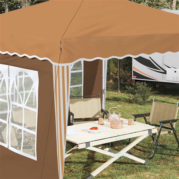 Grote foto vidaxl pop up feesttent beige 288 x 288 x 245 cm oxford stof tuin en terras overige tuin en terras