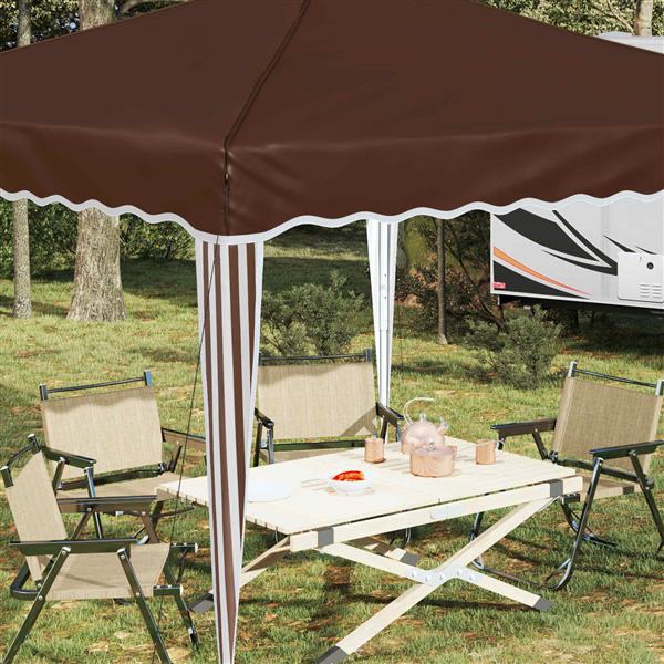 Grote foto vidaxl pop up feesttent bruin 288 x 288 x 245 cm oxford stof tuin en terras overige tuin en terras