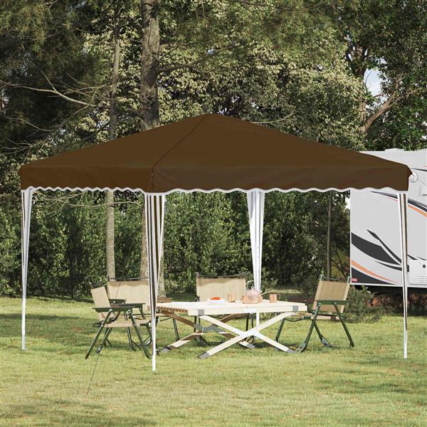 Grote foto vidaxl pop up feesttent taupe 288 x 288 x 245 cm oxford stof tuin en terras overige tuin en terras
