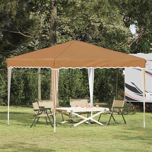 Grote foto vidaxl pop up feesttent beige 288 x 288 x 245 cm oxford stof tuin en terras overige tuin en terras