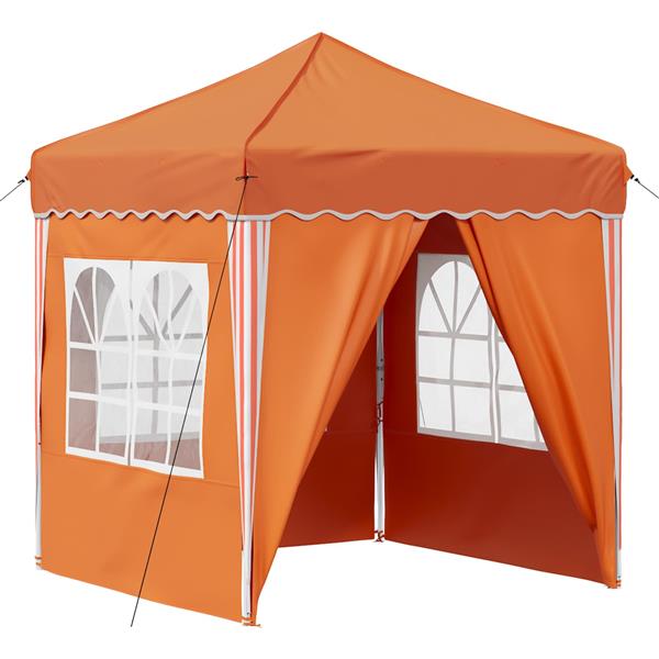 Grote foto vidaxl pop up feesttent oranje 195 x 195 x 245 cm oxford stof tuin en terras overige tuin en terras
