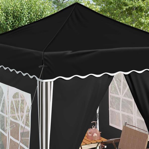 Grote foto vidaxl pop up feesttent zwart 195 x 195 x 245 cm oxford stof tuin en terras overige tuin en terras