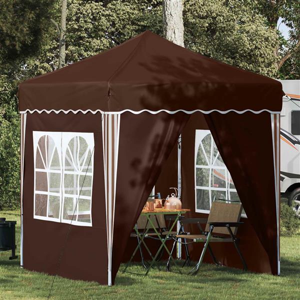 Grote foto vidaxl pop up feesttent bruin 195 x 195 x 245 cm oxford stof tuin en terras overige tuin en terras
