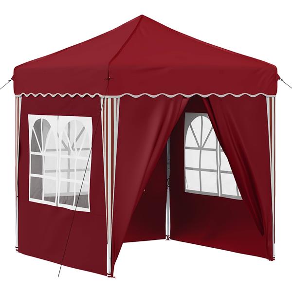 Grote foto vidaxl pop up feesttent bordeauxrood 195 x 195 x 245 cm oxford stof tuin en terras overige tuin en terras