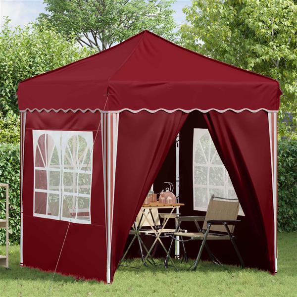 Grote foto vidaxl pop up feesttent bordeauxrood 195 x 195 x 245 cm oxford stof tuin en terras overige tuin en terras