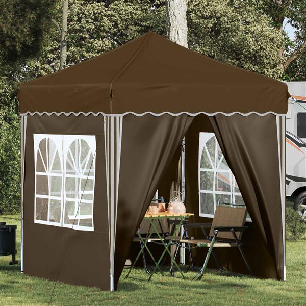 Grote foto vidaxl pop up feesttent taupe 195 x 195 x 245 cm oxford stof tuin en terras overige tuin en terras