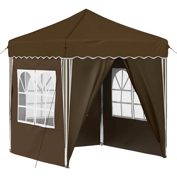 Grote foto vidaxl pop up feesttent taupe 195 x 195 x 245 cm oxford stof tuin en terras overige tuin en terras