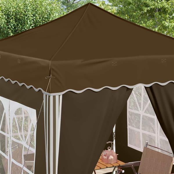 Grote foto vidaxl pop up feesttent taupe 195 x 195 x 245 cm oxford stof tuin en terras overige tuin en terras