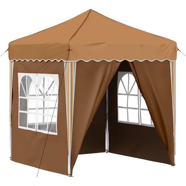 Grote foto vidaxl pop up feesttent beige 195 x 195 x 245 cm oxford stof tuin en terras overige tuin en terras
