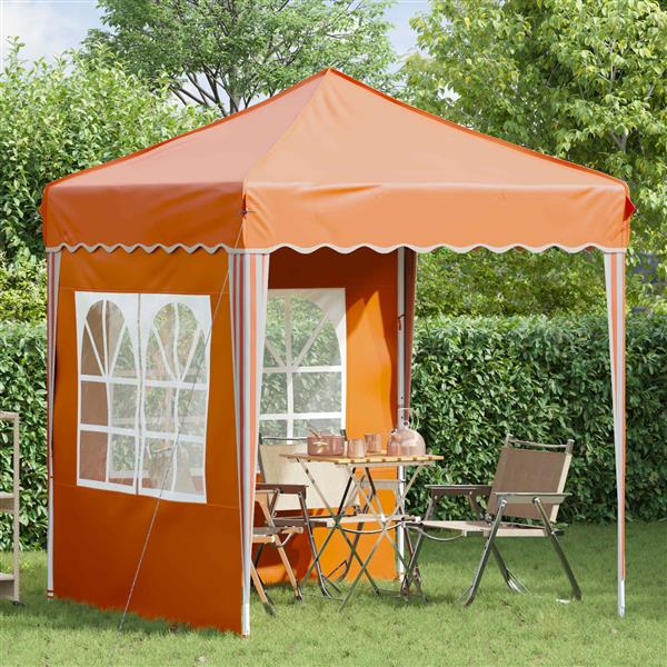 Grote foto vidaxl pop up feesttent oranje 195 x 195 x 245 cm tuin en terras overige tuin en terras
