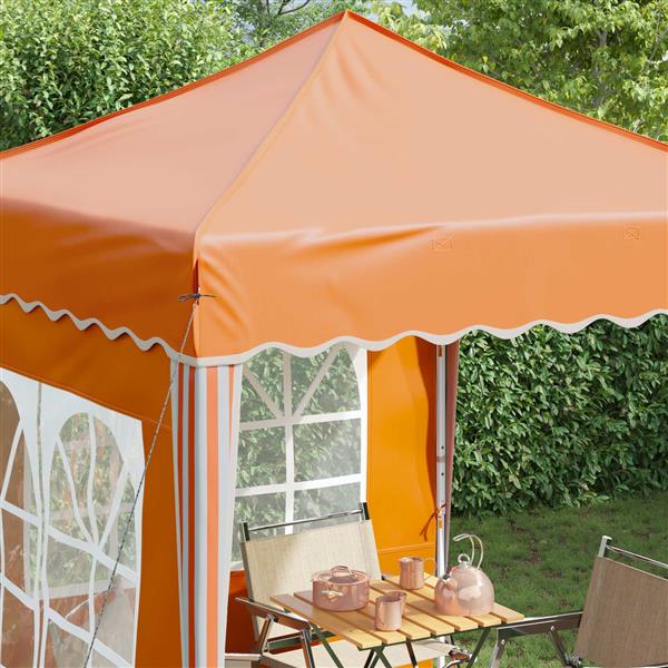 Grote foto vidaxl pop up feesttent oranje 195 x 195 x 245 cm tuin en terras overige tuin en terras