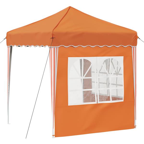 Grote foto vidaxl pop up feesttent oranje 195 x 195 x 245 cm tuin en terras overige tuin en terras