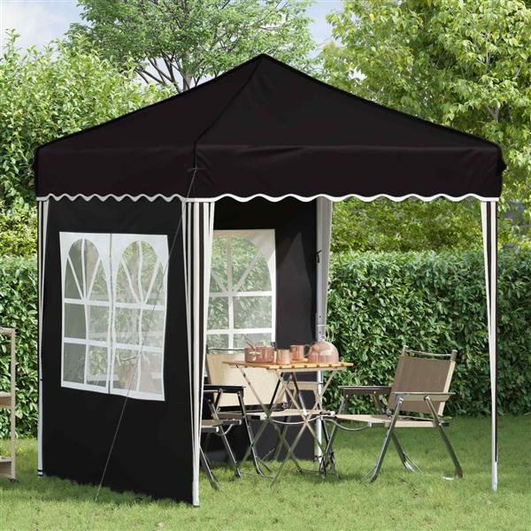 Grote foto vidaxl pop up feesttent zwart 195 x 195 x 245 cm tuin en terras overige tuin en terras