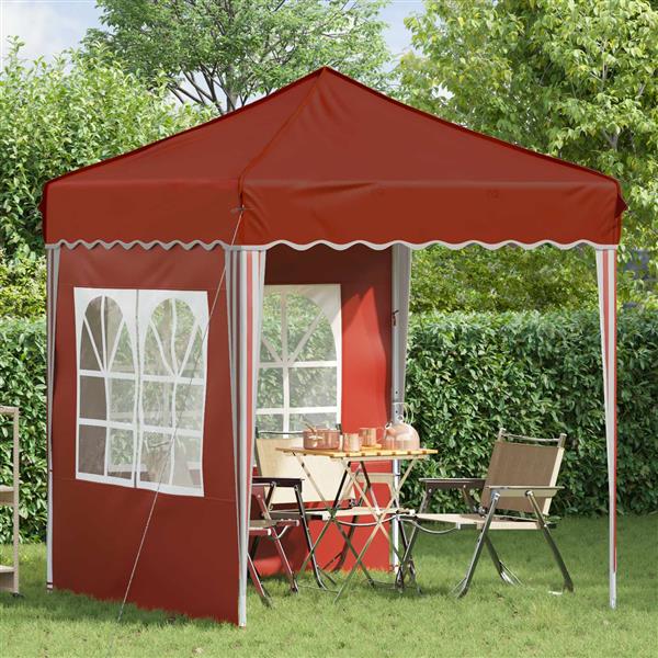 Grote foto vidaxl pop up feesttent terracotta 195 x 195 x 245 cm tuin en terras overige tuin en terras