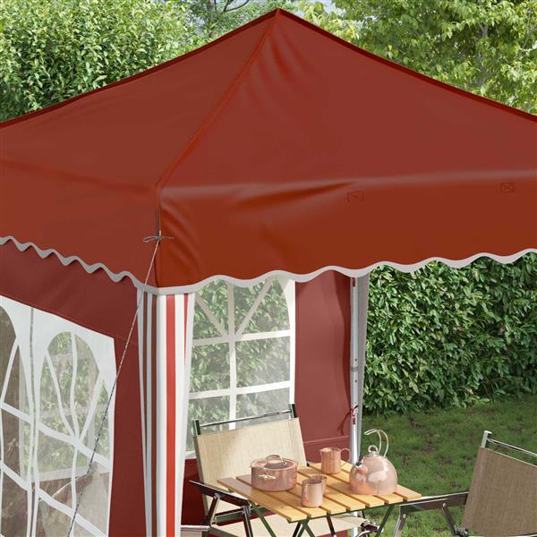 Grote foto vidaxl pop up feesttent terracotta 195 x 195 x 245 cm tuin en terras overige tuin en terras