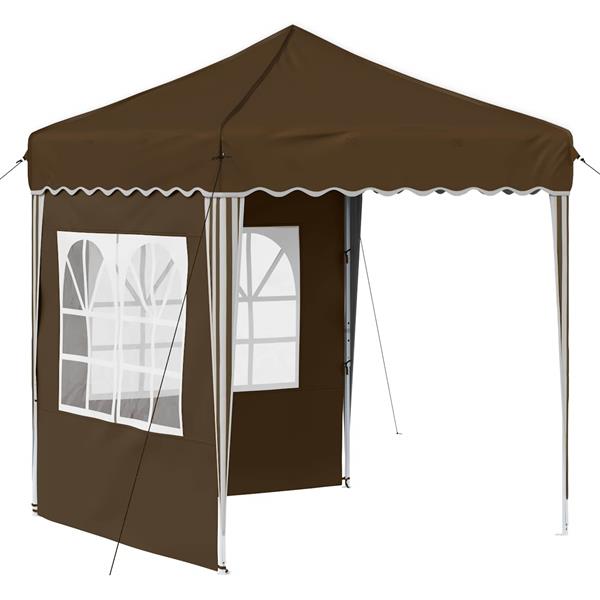 Grote foto vidaxl pop up feesttent taupe 195 x 195 x 245 cm oxford stof tuin en terras overige tuin en terras