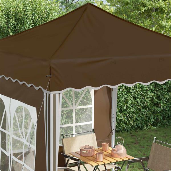 Grote foto vidaxl pop up feesttent taupe 195 x 195 x 245 cm oxford stof tuin en terras overige tuin en terras