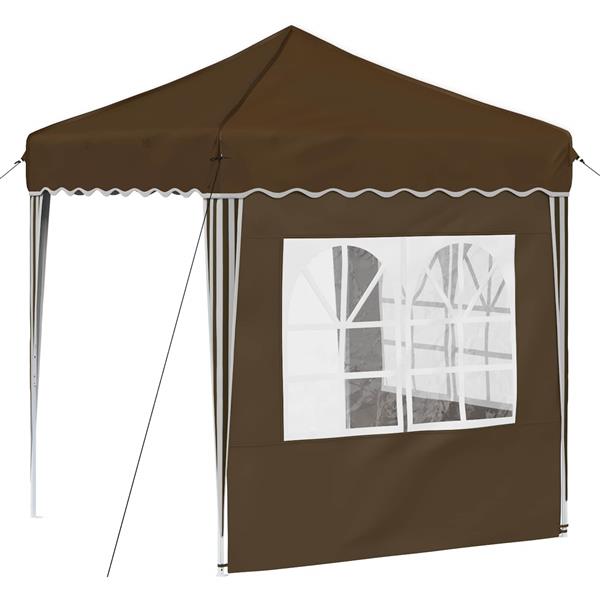 Grote foto vidaxl pop up feesttent taupe 195 x 195 x 245 cm oxford stof tuin en terras overige tuin en terras