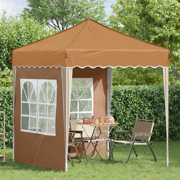 Grote foto vidaxl pop up feesttent beige 195 x 195 x 245 cm oxford stof tuin en terras overige tuin en terras