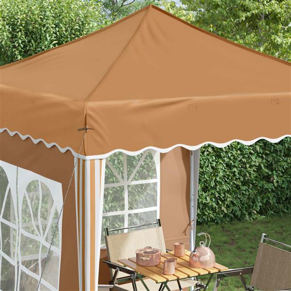 Grote foto vidaxl pop up feesttent beige 195 x 195 x 245 cm oxford stof tuin en terras overige tuin en terras