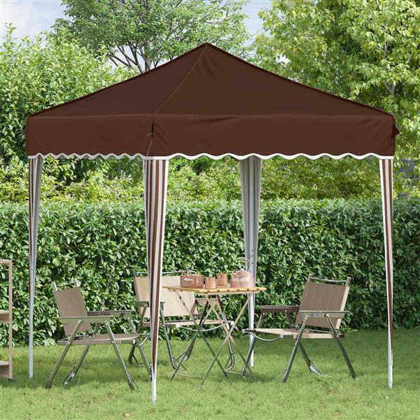 Grote foto vidaxl pop up feesttent bruin 195 x 195 x 245 cm tuin en terras overige tuin en terras
