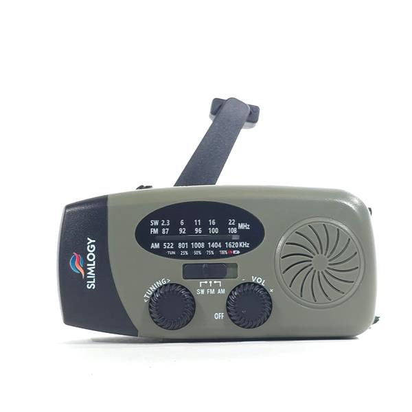 Grote foto slimlogy r3 mini 2000 mah noodradio nood zaklamp laadbaar met crank olijfgroen telecommunicatie batterijen en accu