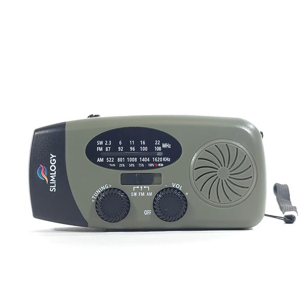 Grote foto slimlogy r3 mini 2000 mah noodradio nood zaklamp laadbaar met crank olijfgroen telecommunicatie batterijen en accu