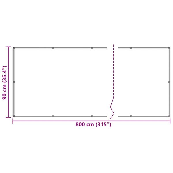 Grote foto vidaxl balkon scherm lichtgrijs en wit. 90 x 800 cm tuin en terras overige tuin en terras