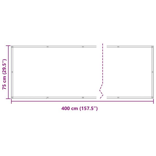 Grote foto vidaxl balkon scherm lichtgrijs en wit. 75 x 400 cm tuin en terras overige tuin en terras