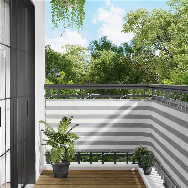 Grote foto vidaxl balkon scherm lichtgrijs en wit. 75 x 400 cm tuin en terras overige tuin en terras