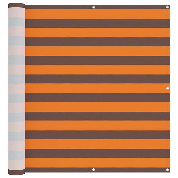 Grote foto vidaxl balkon scherm oranje en bruin 120 x 200 cm pu gecoat oxford alu tuin en terras overige tuin en terras
