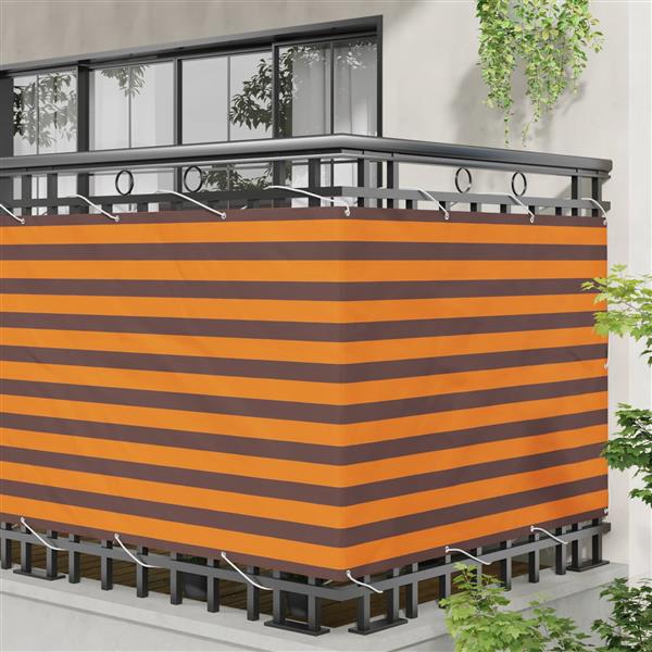 Grote foto vidaxl balkon scherm oranje en bruin 110 x 500 cm oxford stof tuin en terras overige tuin en terras
