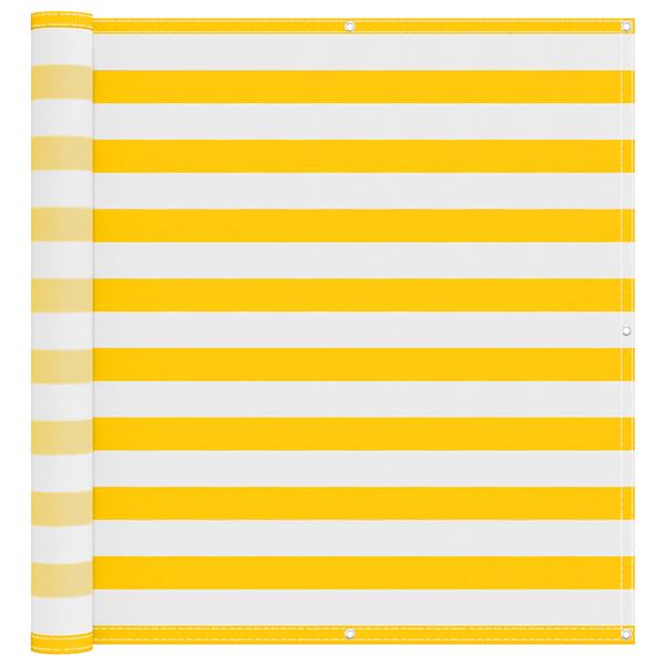 Grote foto vidaxl balkon scherm geel en wit 110 x 200 cm oxford stof tuin en terras overige tuin en terras