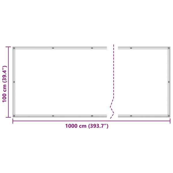 Grote foto vidaxl balkon scherm geel en wit 100 x 1000 cm oxford stof tuin en terras overige tuin en terras