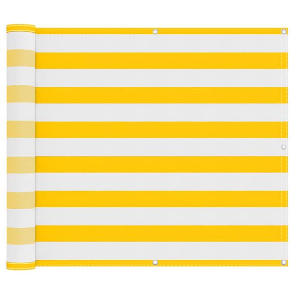 Grote foto vidaxl balkon scherm geel en wit 100 x 600 cm oxford stof tuin en terras overige tuin en terras