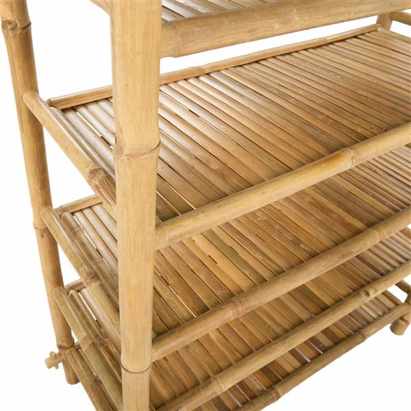 Grote foto vidaxl schoenenrek met plank naturel 6 laags bamboe huis en inrichting overige