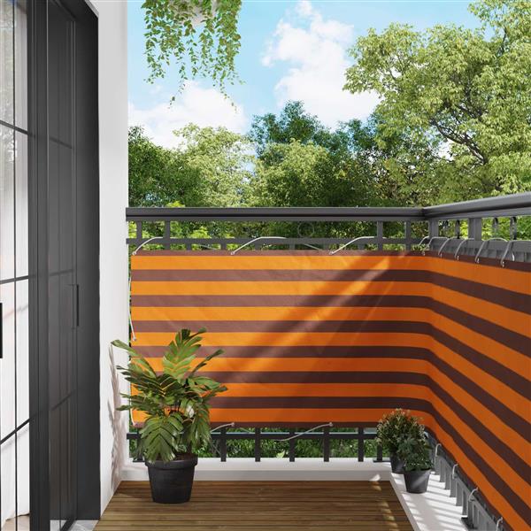 Grote foto vidaxl balkon scherm oranje en bruin 100 x 200 cm oxford stof tuin en terras overige tuin en terras