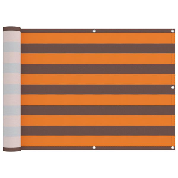 Grote foto vidaxl balkon scherm oranje en bruin 75 x 200 cm pu gecoat oxford alu tuin en terras overige tuin en terras